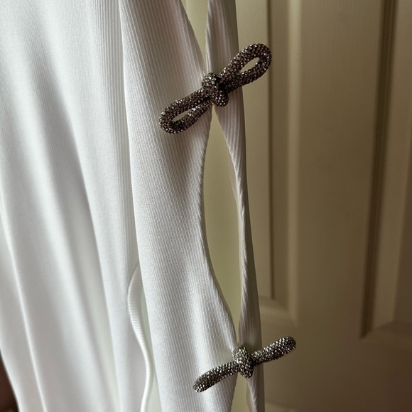 MACH & MACH Crystal-Embellished Ribbed Cotton Mini Dress - Picture 5 of 7